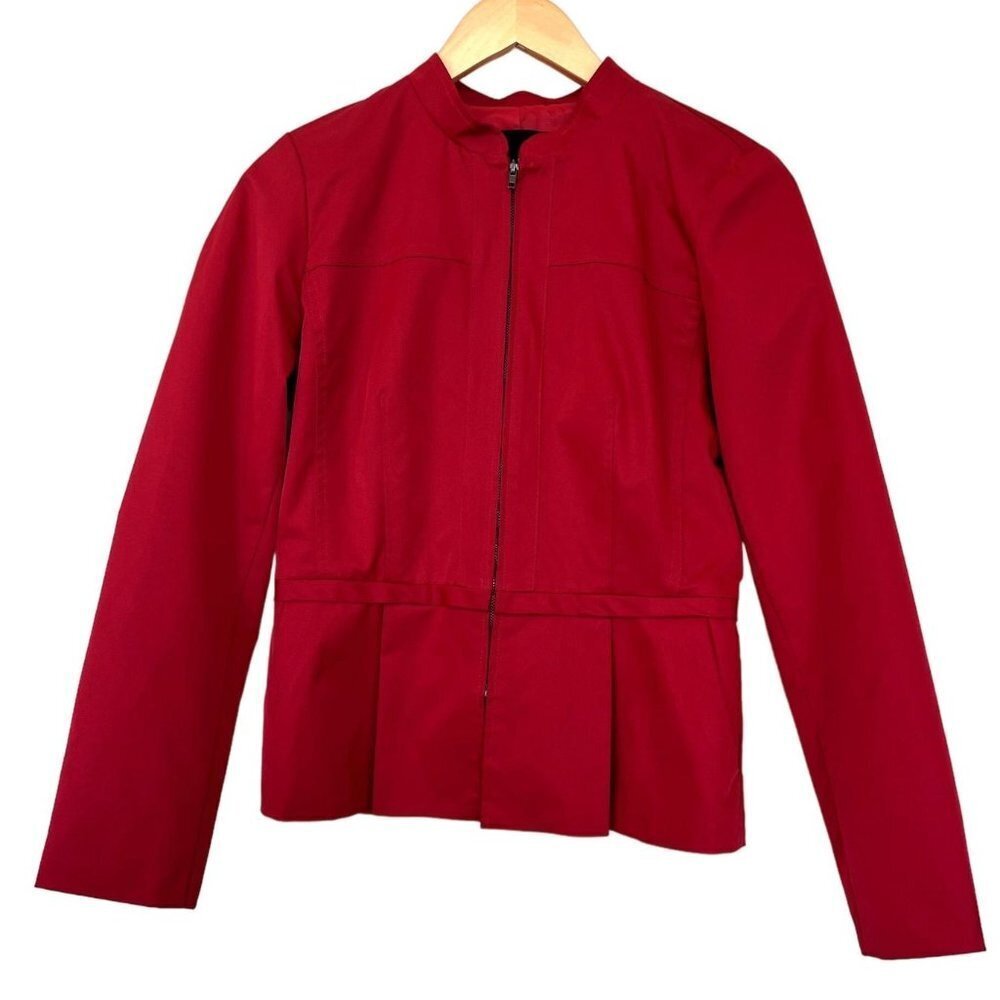 Cynthia Rowley Cherry Red Zip Up Blazer S